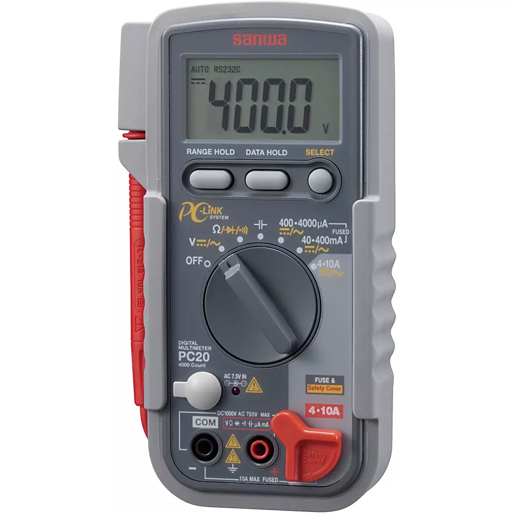 Sanwa Digital Multimeters Digital Multimeters Type R6 P (AA) 1.5 Vx2 Power Supply 1-9716-01 Part No, PC20