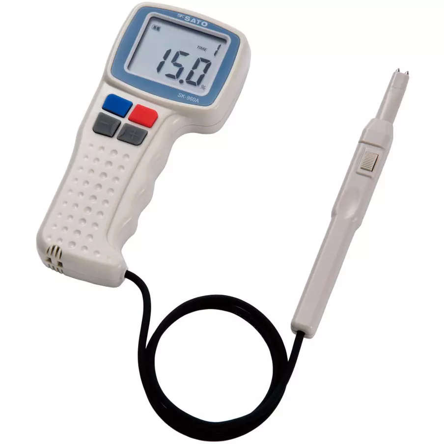 Sato Keiryoki Moisture Checker With 2 AA batteries Power Supply Electric resistance type Measurement, SK-960A TYPE1