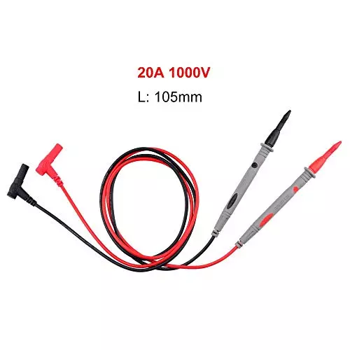 SCHOFIC Digital Multimeter Probe Electronic Test Leads Pin 20 A 1000 V ‎Black (Pack 2 Pair)