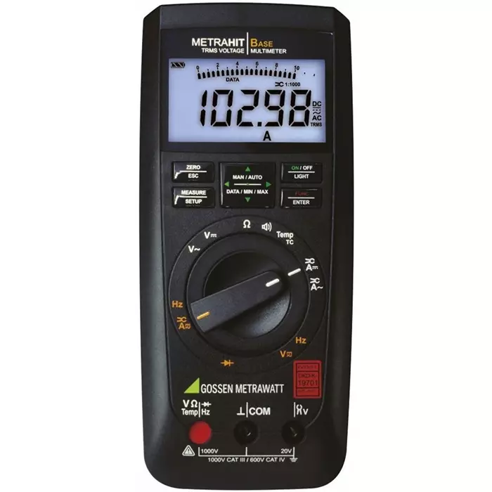 GOSSEN METRAWATT METRAHIT AM BASE Handheld Digital Multimeter True RMS 10 Amp AC Max 10 Amp DC Max 1000 V AC Max -U kAS, M241A