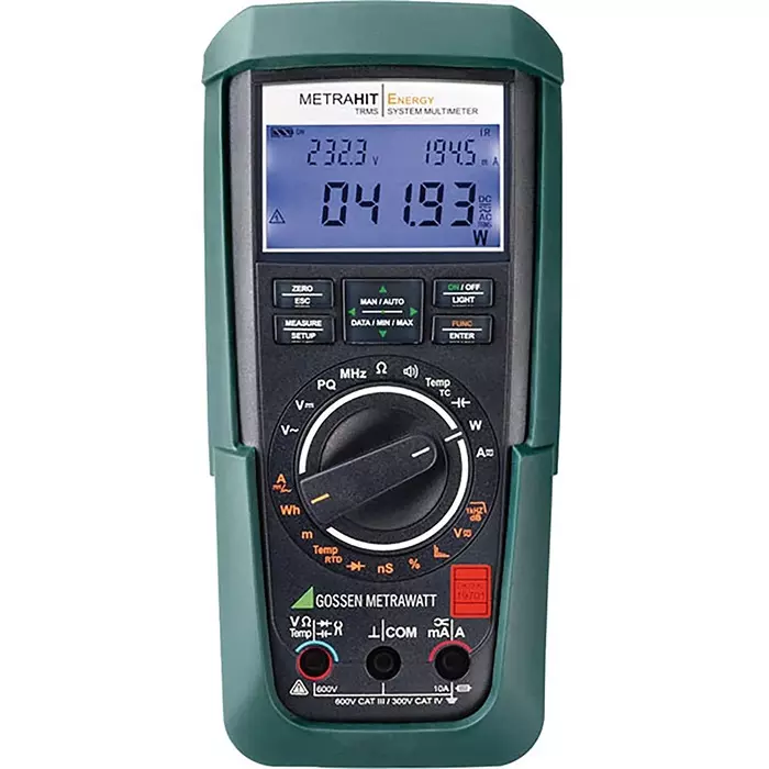 GOSSEN METRAWATT METRAHit ENERGY Handheld Digital Multimeter True RMS 10 Amp AC Max 10 Amp DC Max 600 V AC Max -U kAS, M249A