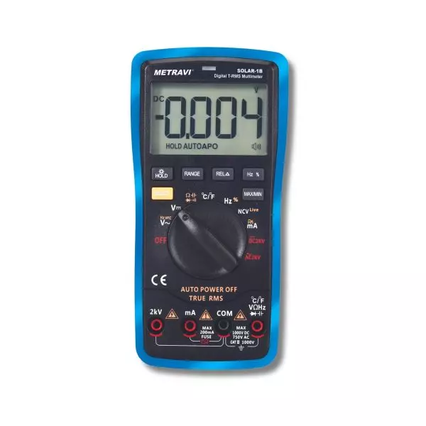 Metravi Digital T-RMS Multimeter 6000 (3.5/6) bit automatic polarity LCD display, SOLAR-1B