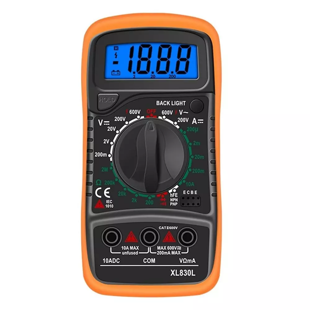 Jawsons Multi-Function Digital Multimeter 500 mA/250 V Fuse Protection with Backlit LCD Display, XL830L