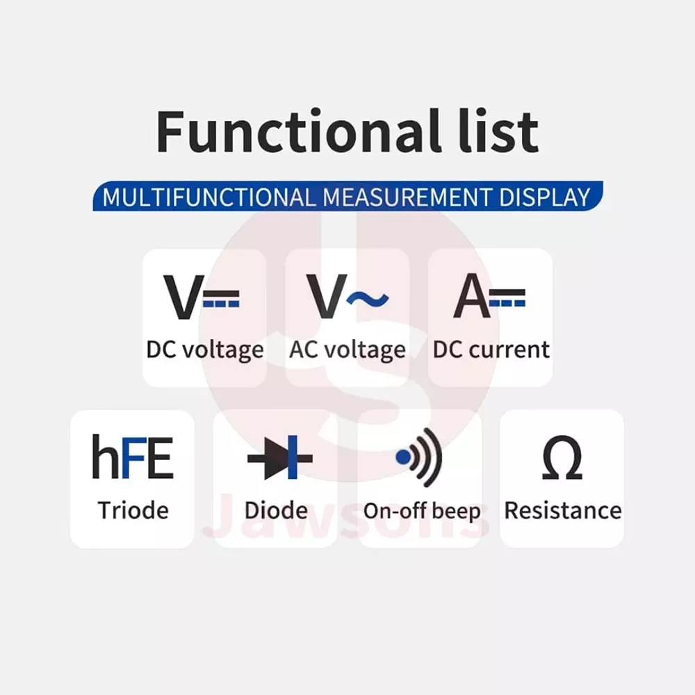 Jawsons Multi-Function Digital Multimeter 500 mA/250 V Fuse Protection with Backlit LCD Display, XL830L