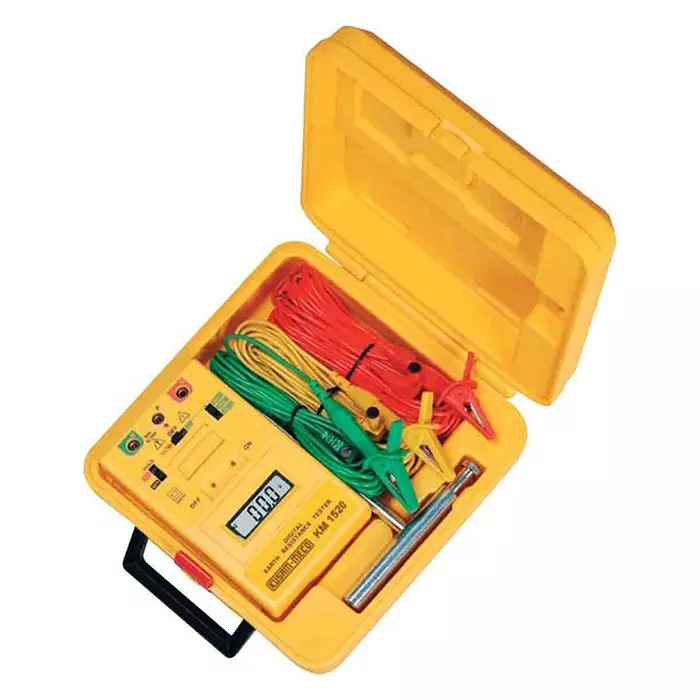 KUSAM-MECO 2/3 Wire Earth Resistance Tester (0-20/200/2000Ω), KM 1520