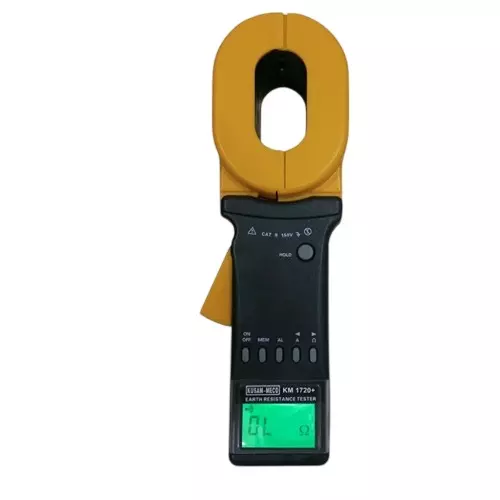 KUSAM-MECO Clamp On Earth Resistance Tester With PC interface Leakage Current Range 10 mA to 20 Amp Resistance Range 0.01~1200Ω, KM 1720+