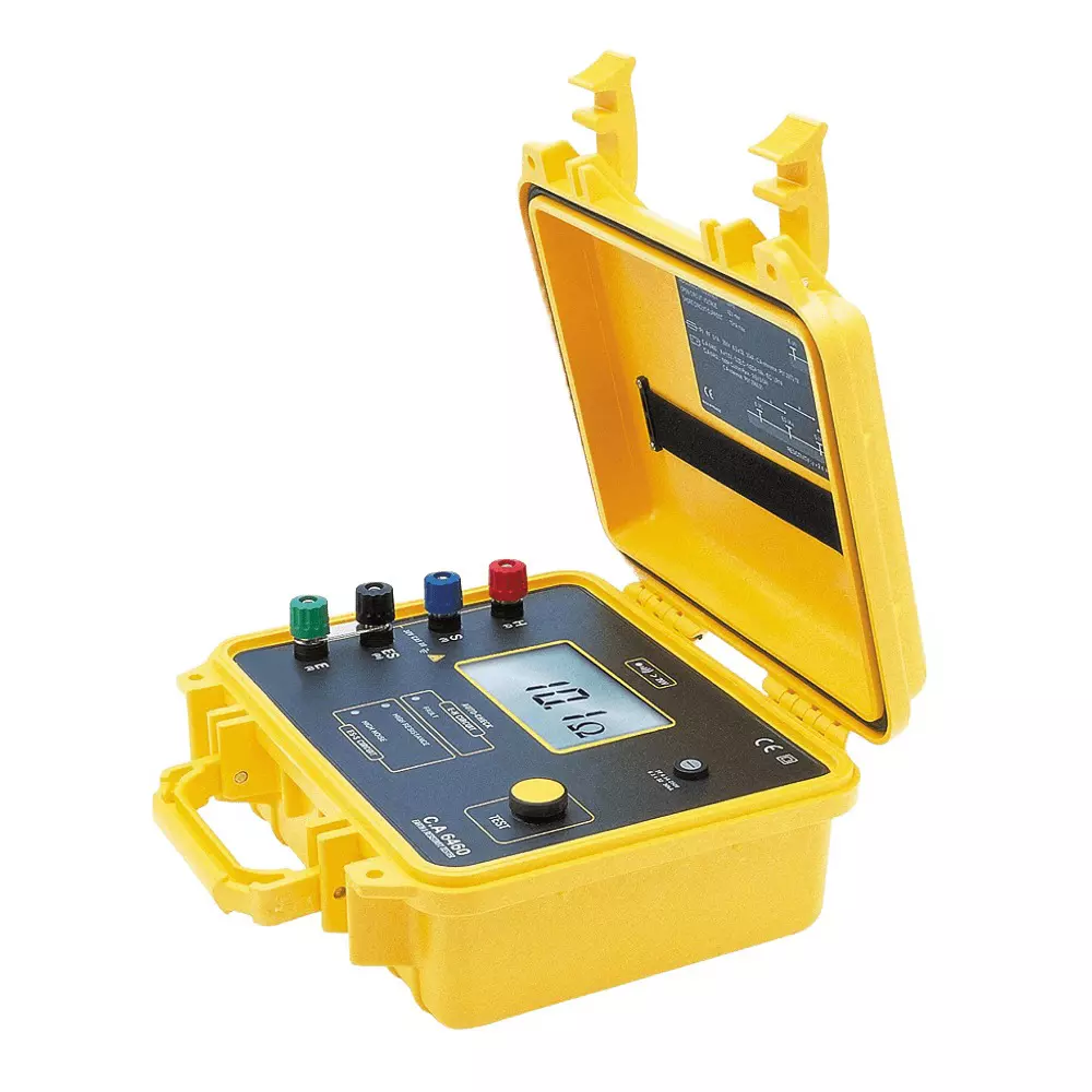 Krykard Earth Tester ±2% ± 1 Point Accuracy Large Backlit Digital Display With 2,000 Counts IP53 Protection CAT III 600V Safety Rating, CA 6460