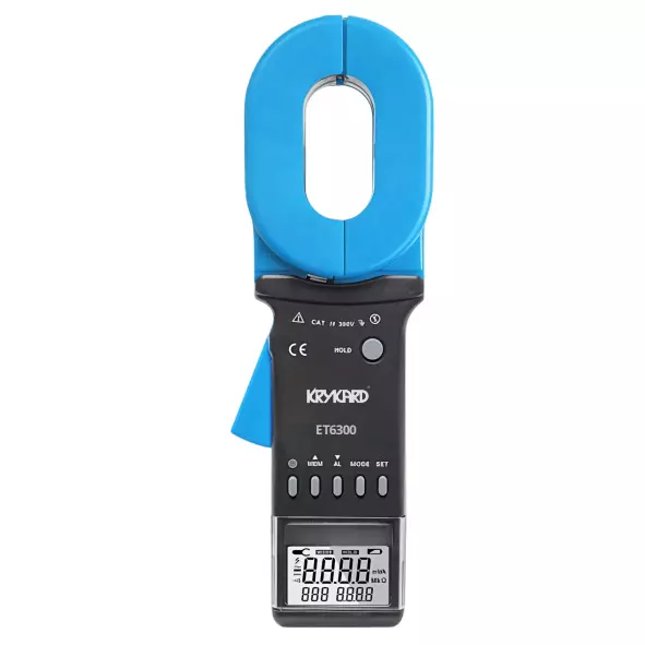 Krykard Earth Tester 0.000 mA to 40.0 A Current Measurement 65 mm × 32 mm Clamp Size 4 Digit LCD Digital Display USB Interface & Bluetooth, ET6300