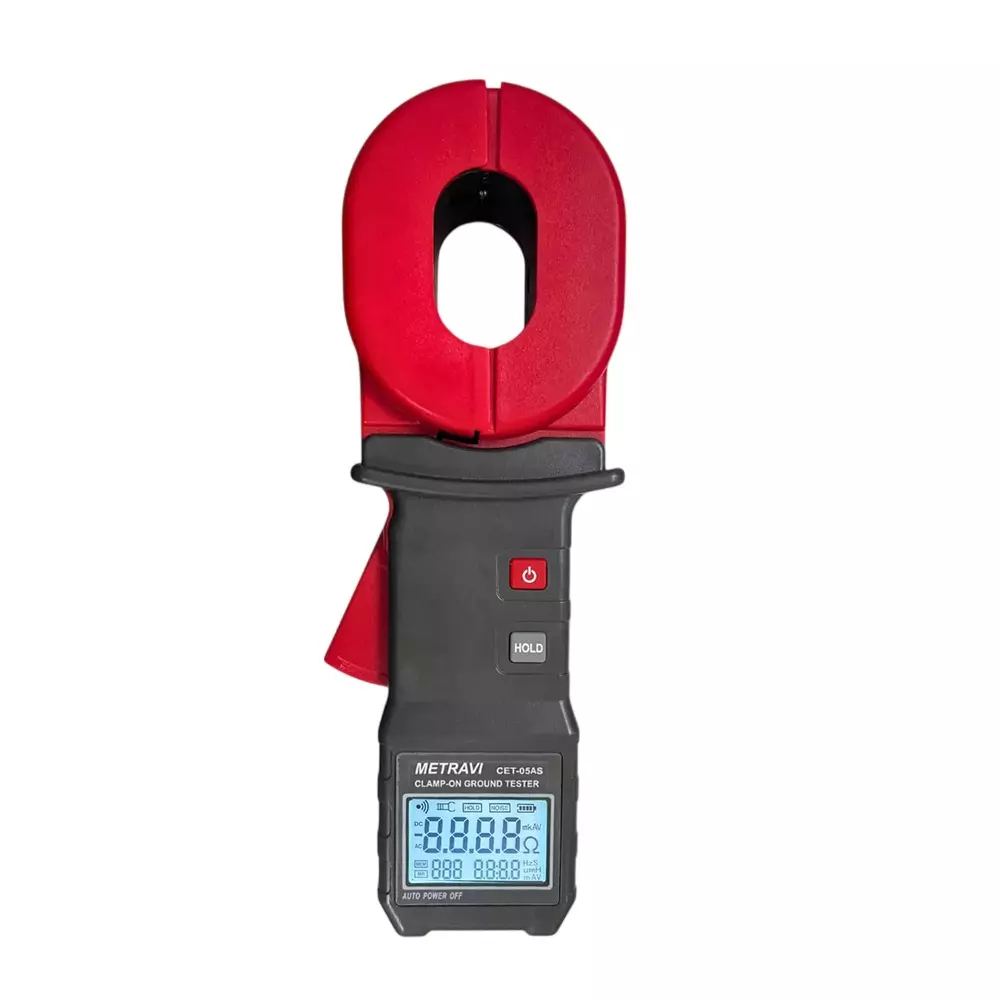 Metravi Clamp-On Earth & Ground Resistance Tester with 4 Digit LCD Digital Display and 0.00 mA - 30 A Current Range, CET-05AS