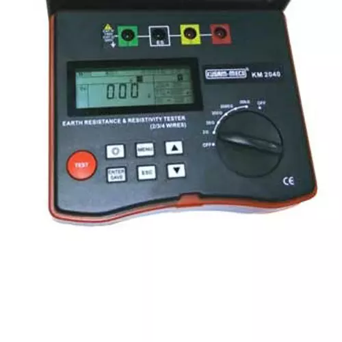 KUSAM-MECO 2/3/4 Wire Digital Earth Resistance Tester With Soil Resistivity (20.9KΩ), KM 2040