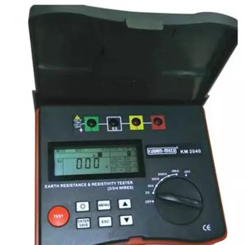 KUSAM-MECO 2/3/4 Wire Digital Earth Resistance Tester With Soil Resistivity (20.9KΩ), KM 2040