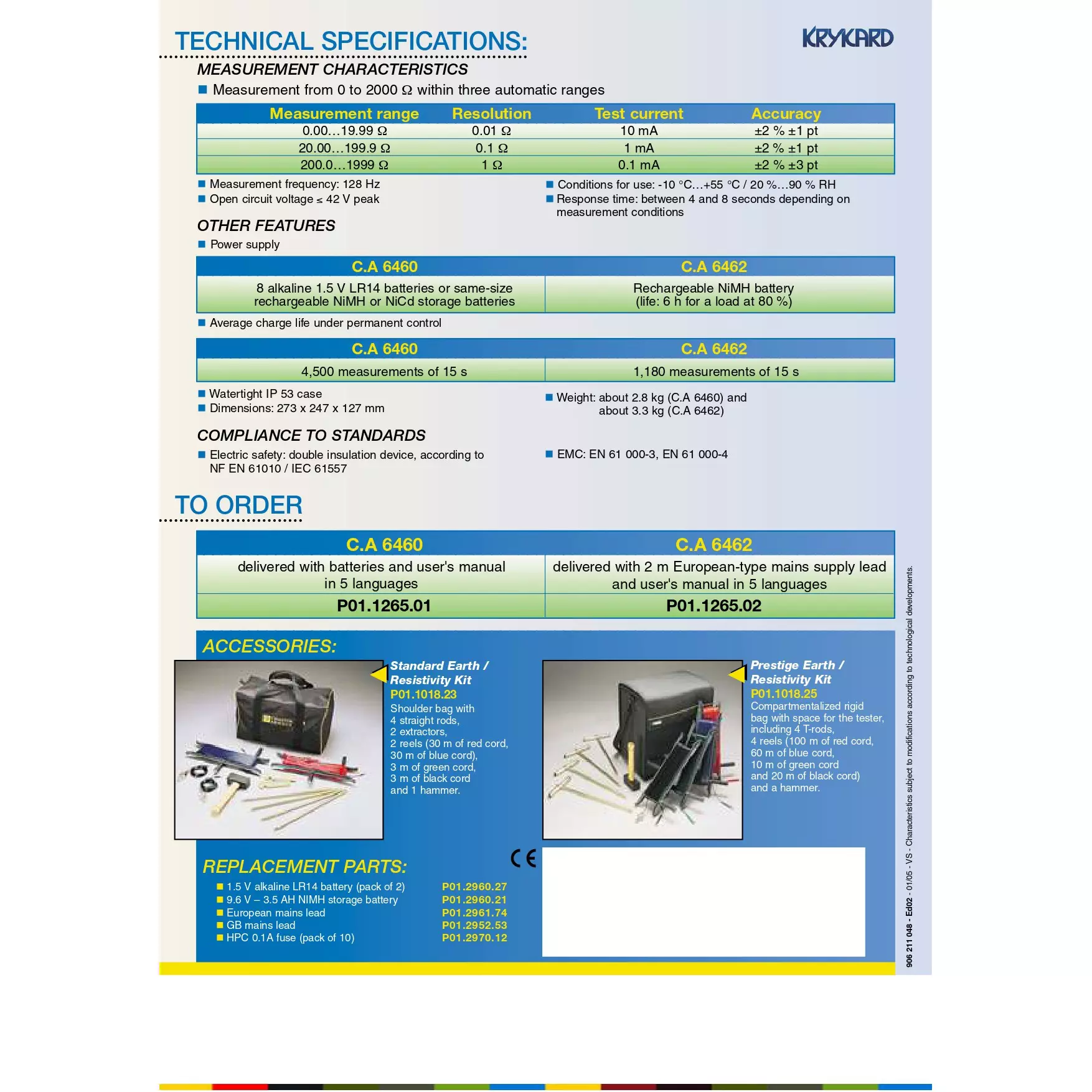 krykard-cat-iii-600v-earth-tester-ip53-ca-6470n-earthresistivity-tester