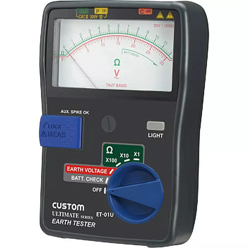 CUSTOM Ground Resistance Meter AA alkaline batteriesx4 Power Supply, ET-01U