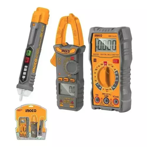 Ingco Electrical Testing Kit Battery Powered and with Digital LCD Display and 6 Pcs R03 AAA Batteries, DM3068