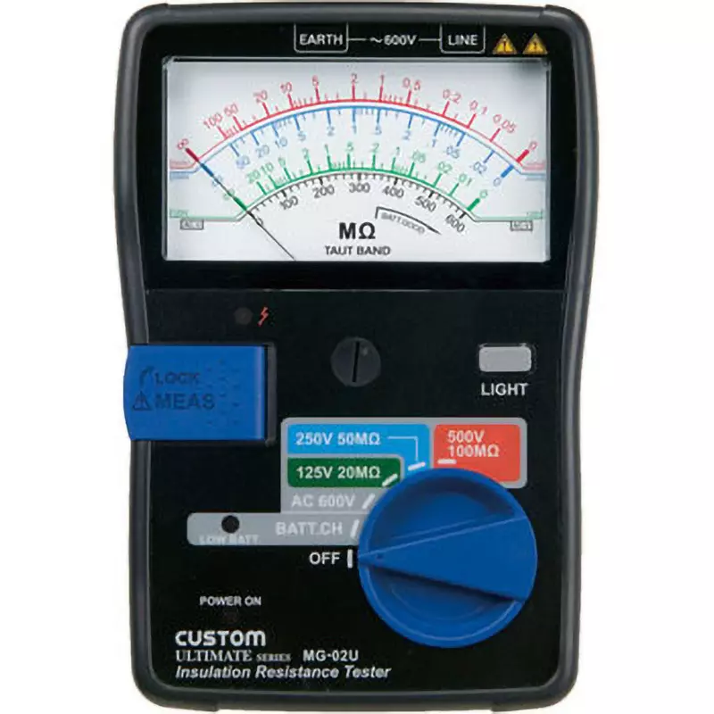 CUSTOM Insulation Resistance Meter Open circuit voltage: 0% to + 20% of the rated measurement voltage - Accuracy, MG-02U