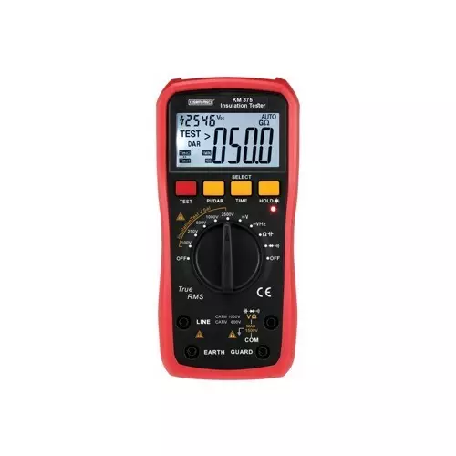 KUSAM-MECO 1500V AC/DC TRMS 2.5KV Digital Insulation Resistance Tester + Digital Multimeter, KM-375