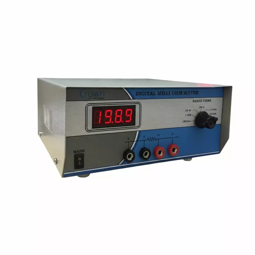 Crown 3½ Digit Digital Milli Ohm Meter (Rotary Switch), CES 52 C