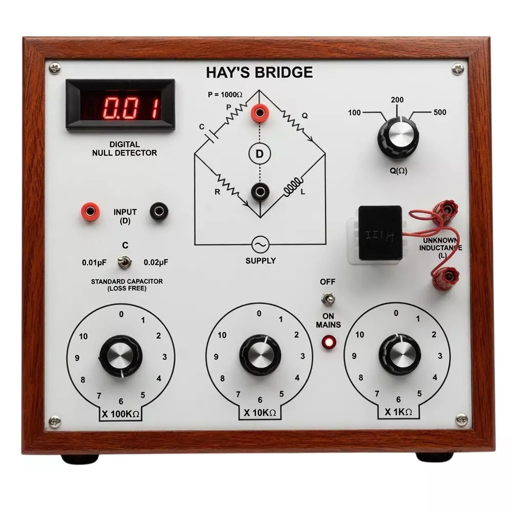 Zesco India Hays Bridge With Null Detector & Oscillator in White & Brown Color for Physics Labs, ZESCO-663