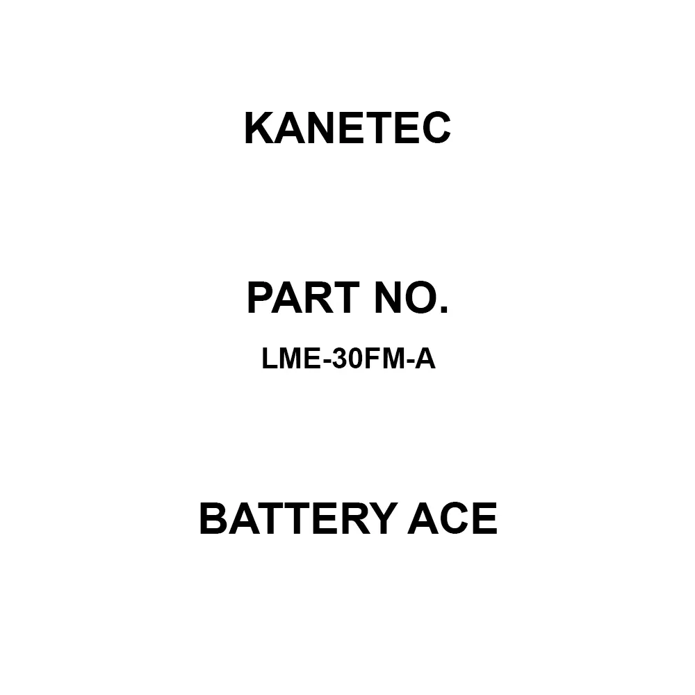 KANETEC Battery Ace 3000 kg Lifting Capacity 28.0 Ah Battery Capacity 12.0 V Battery Voltage, LME-30FM-A