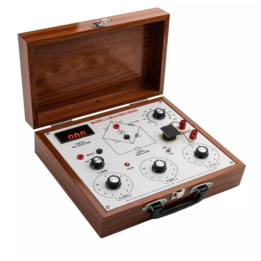 Zesco India Maxwell Inductance Bridge With Bridge Oscillator & Null Detector in White & Brown Color for Physics Labs, ZESCO-655