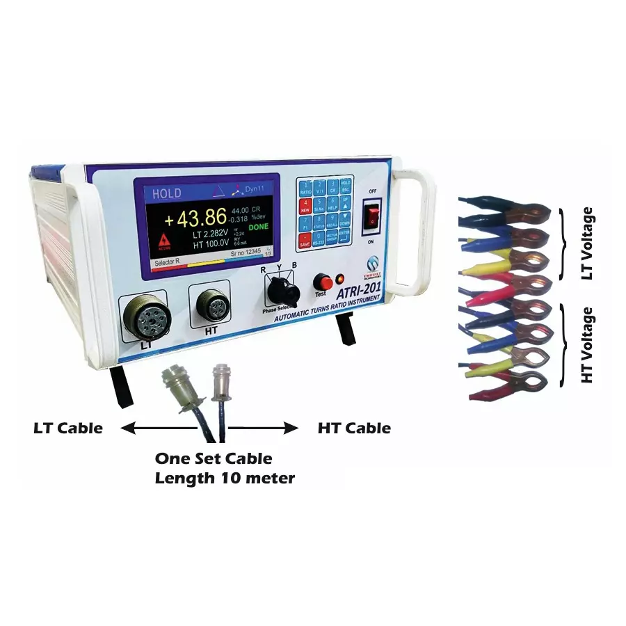 EMBUILT Automatic Turns Ratio Instrument 2.2 V AC Max 500 mA Big LCD Display Class 0.1, ATRI-201