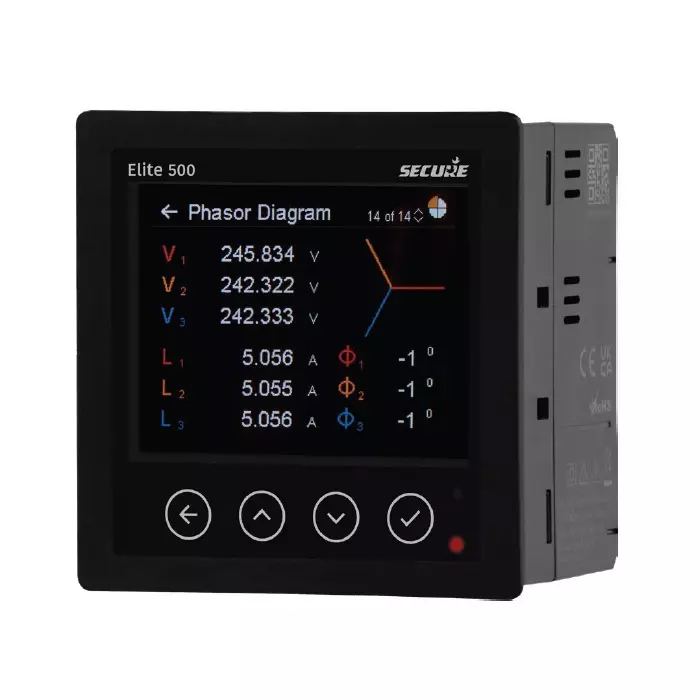 Secure Elite 500 Advanced Power Monitoring Device With Rogowski Coil Ip 3x1000 A, 200 mm Diameter, Modbus RTU over RS-485 and Harmonic up to 15th + PQ Parameters, E500R-52F2
