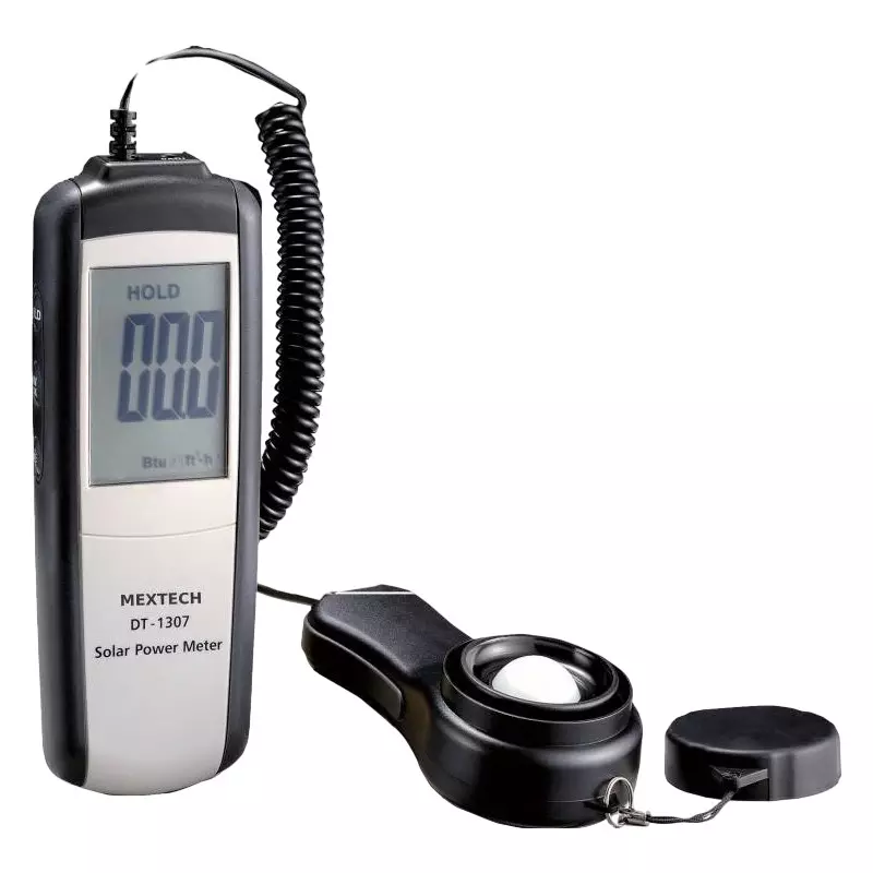 MEXTECH Solar Power Meter 3½ Digit LCD 1999 W/m² Measurement Range ±10 W/m² or ±5% (whichever greater), DT1307