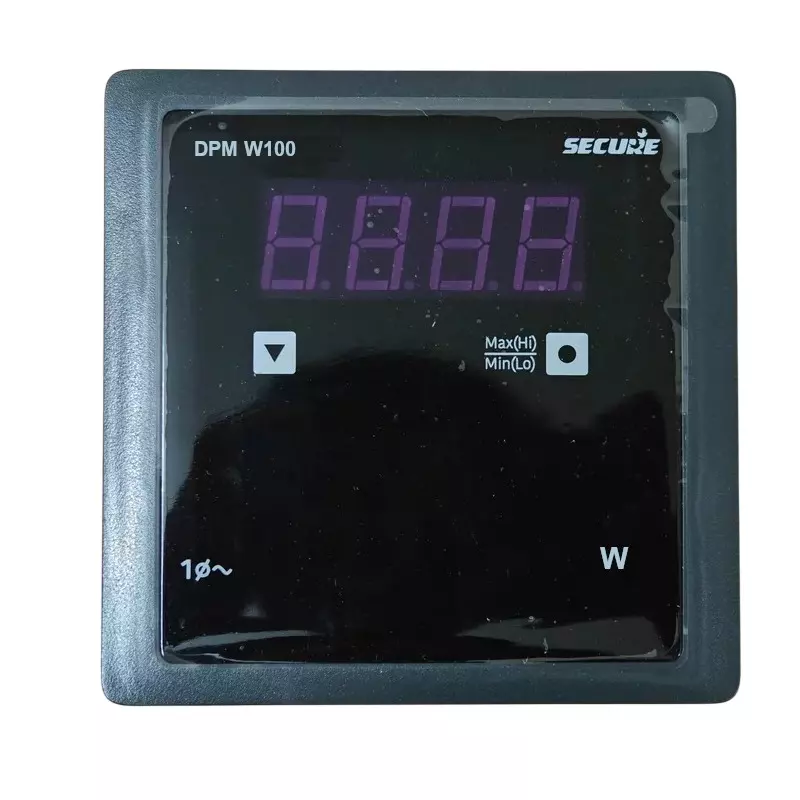 Secure DPM Series AC Active Power Meter 1 Phase 1 Line 4 Digit LED Display 96x96 mm and 0.5 Accuracy Class, DPM W100