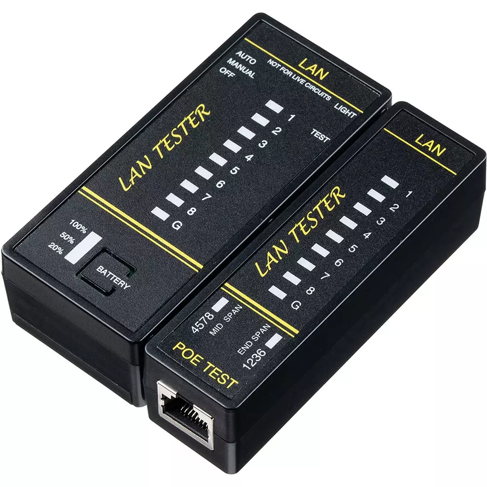 Sanwa Direct LAN Cable Tester Remote unit available Specifications 006 P 9 V battery x 1 (for testing), instruction, 500-LANTST5