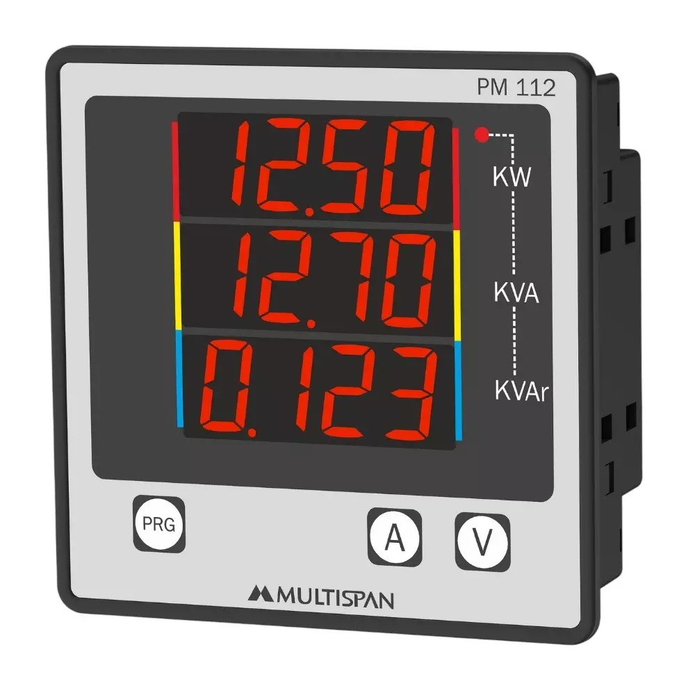 Multispan 3 Phase Power Analyzer 100 to 270 V AC (VL1 & N) Power Supply and UP to 9999 A (Programmable) Primary CT, PM-112