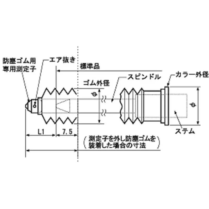 Ono Sokki Dustproof Rubber Gauge/GS-1000 Suitable for Φ15 mm Stem Diameter, AA-841