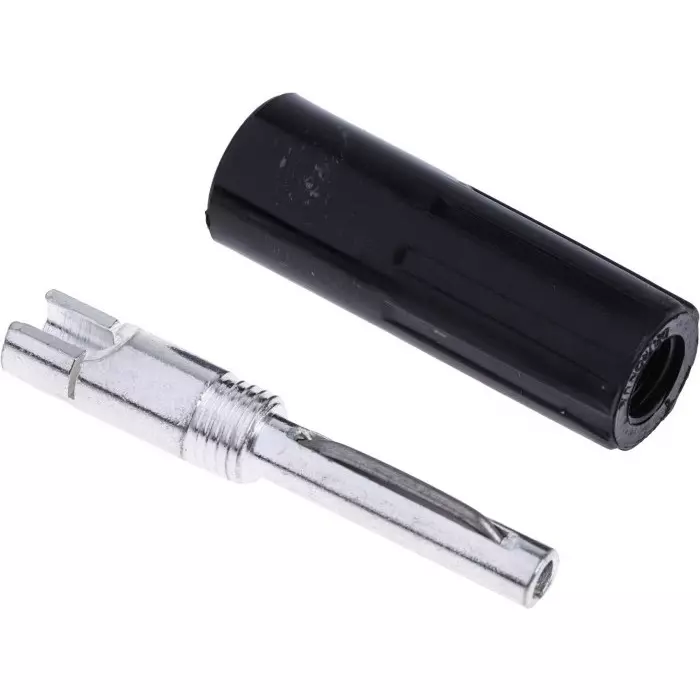 RS Pro Black Male Banana Plug 4 mm Connector Solder Termination 10A 50V Nickel Plating (Pack of 10)