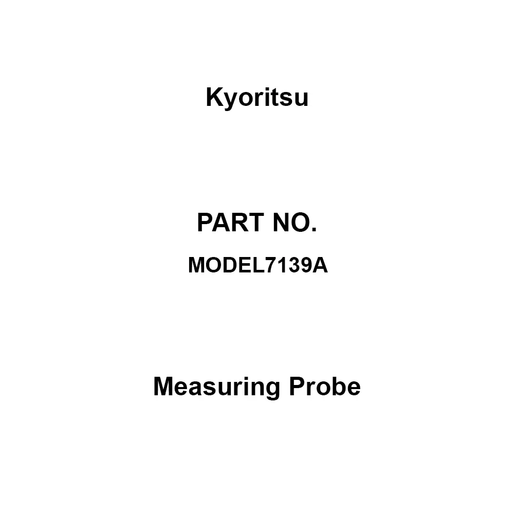 Kyoritsu Measuring Probe 3144 A, 3145 A, 3146 A, 3147 A, 3148 A, 3161 A Compatible Models, MODEL7139A