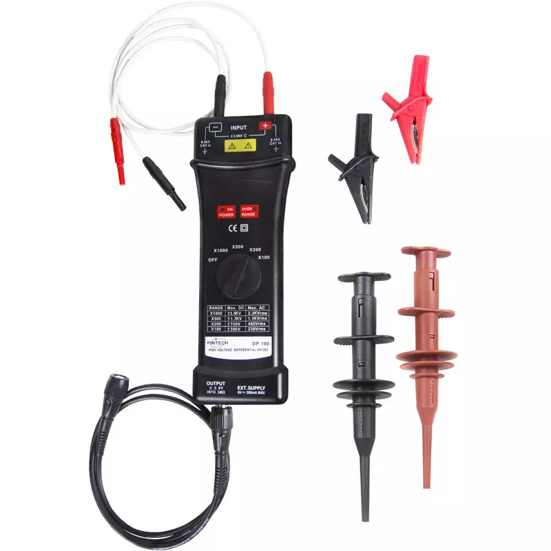 PINTECH Differential Probe 100(x100@50 MHz) Frequency Band 7 ns Start-up Time 16 mΩ//1.2 pF Input Impedance, DP-100