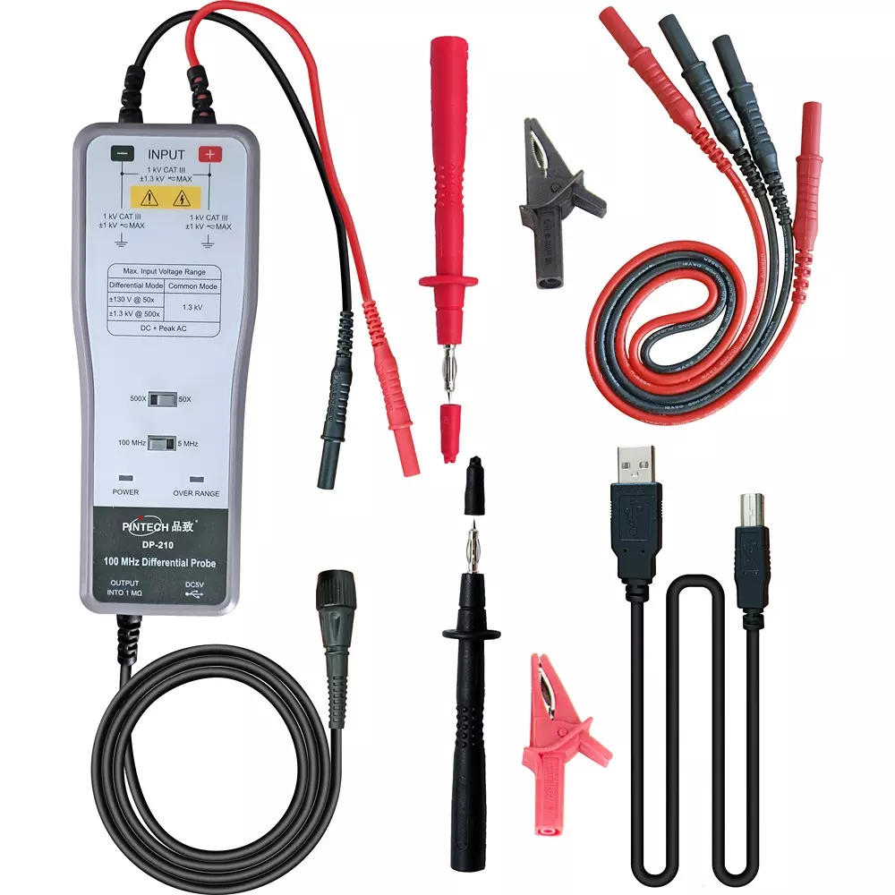 PINTECH Differential Probe 100 Frequency Band 3.5 ns Start-up Time 5 mΩ//2 pF Input Impedance, DP-210