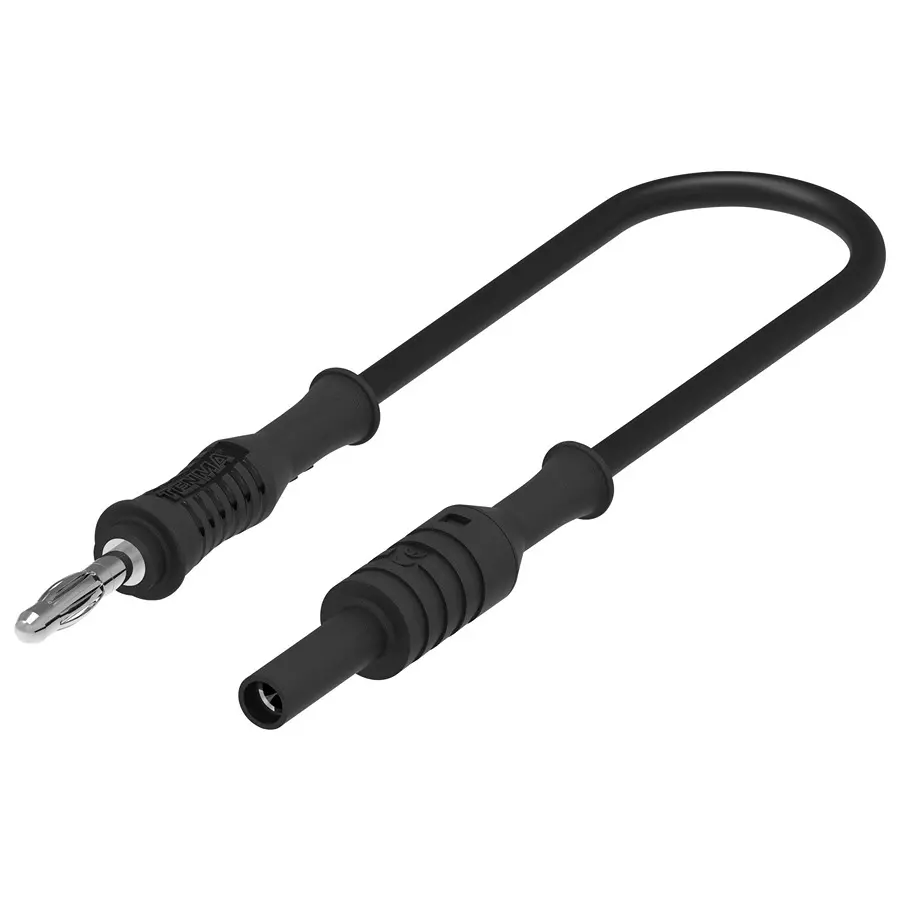 MULTICOMP PRO Banana Test Leads 4MM BANANA PLUG-JACK, BLACK, 500MM, 76-100