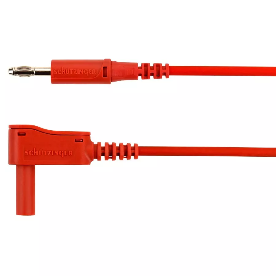 SCHUTZINGER TEST LEAD, 4MM PLUG-R/A BANANA PLUG, 2M, AL 7622 NI / 2.5 / 200 / RT