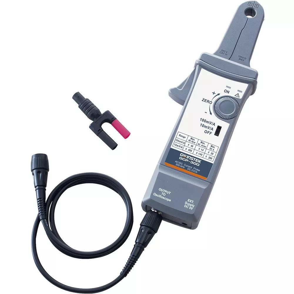 Gw Instek Current Probe AC adapter (included)/9 V square battery (006 P battery) (not included) Power Supply, GCP-300