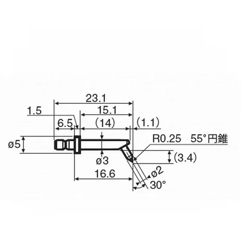TOKYO SEIMITSU Measuring Probe 2Φ/R0.25 mm, 55° conical sapphire/L type, 0194 005