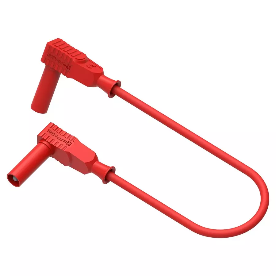 MULTICOMP PRO Banana Test Leads R/A 4MM BANANA PLUG-PLUG, RED, 1M, 76-022