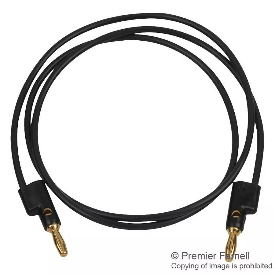 POMONA Test Lead, Black, 610 mm, 60Vdc, 15A, 2948-24-0