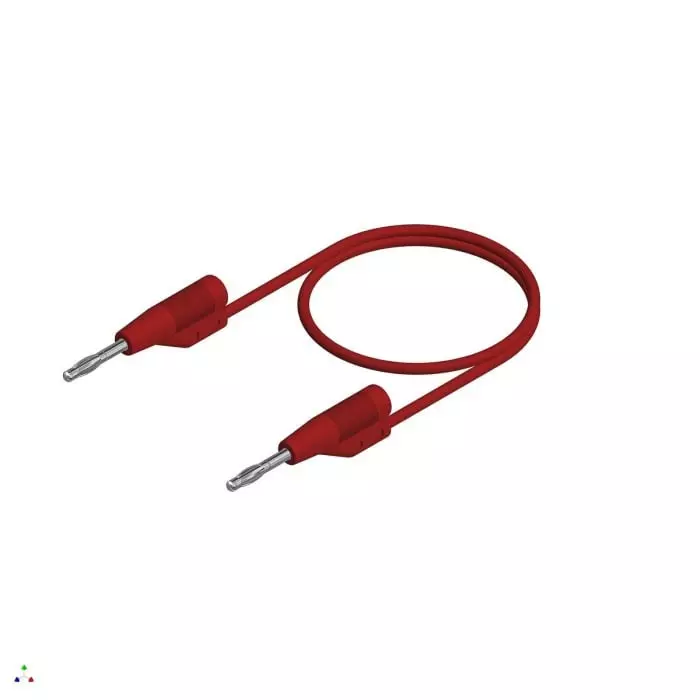 HIRSCHMANN AND MEASUREMENT 2 mm Connector 6A 30 V AC 60V DC Red 500 Length, 938120101 (Pack of 10)