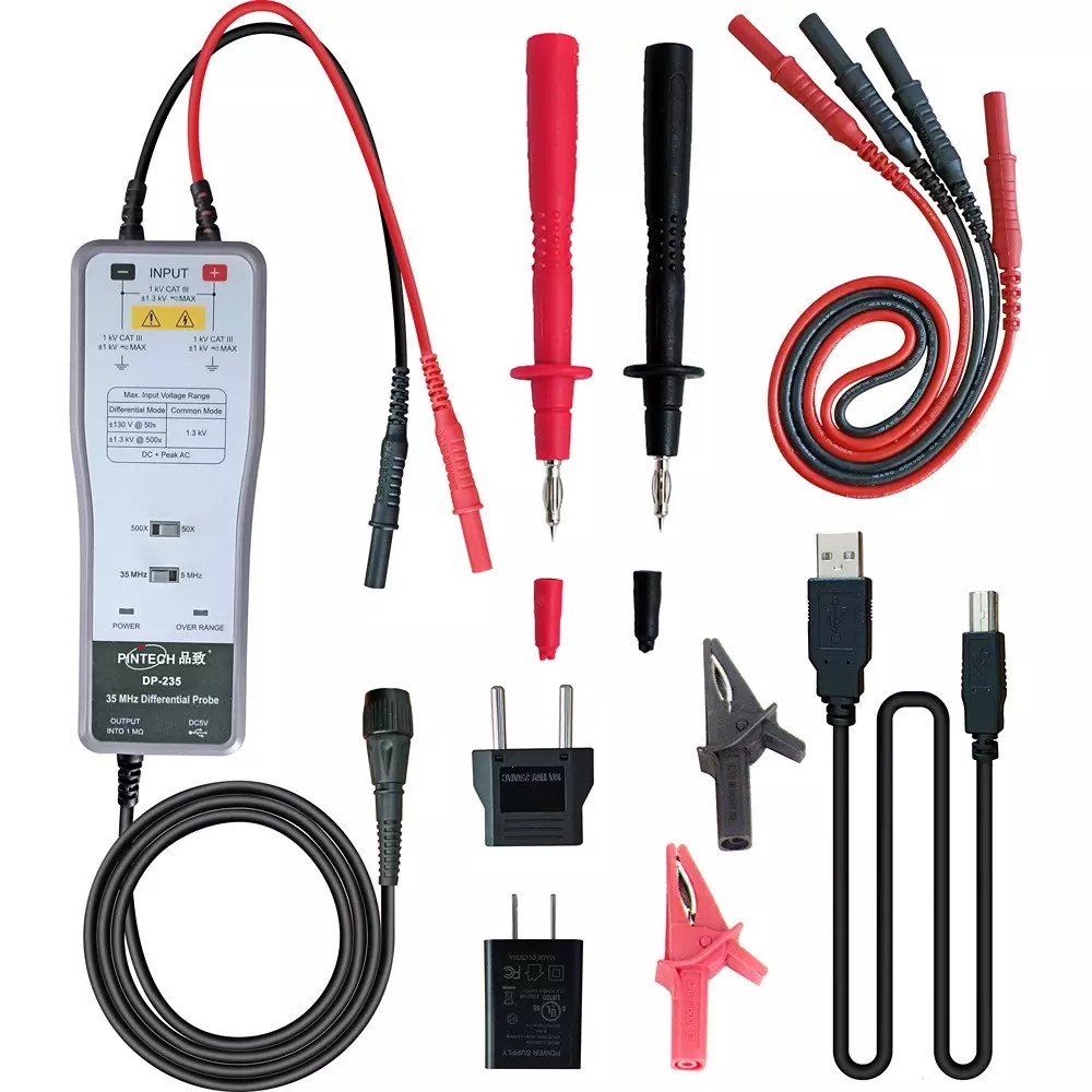 PINTECH Differential Probe 35 Frequency Band 10 ns Start-up Time 5 mΩ//2 pF Input Impedance, DP-235