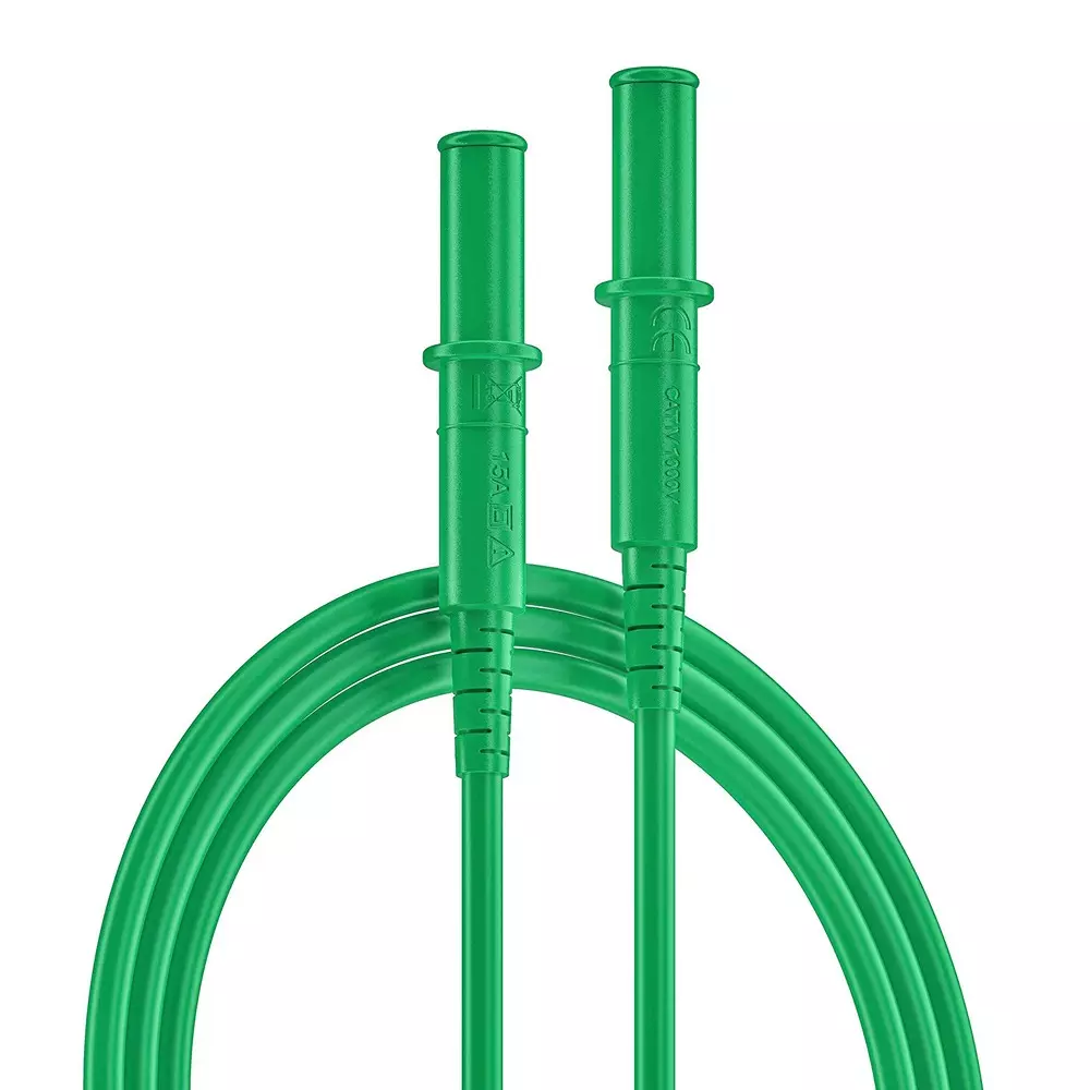 RS PRO Test Lead Green 1000 V 10 Amp Straight Silicone 250 mm, 2616475