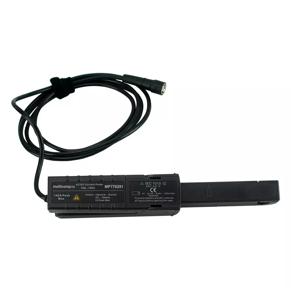 MULTICOMP PRO Ac/Dc Current Probe Oscilloscopes For Use With BNC Plug Meter Side Connector 100 Amp Range Max, MP770291