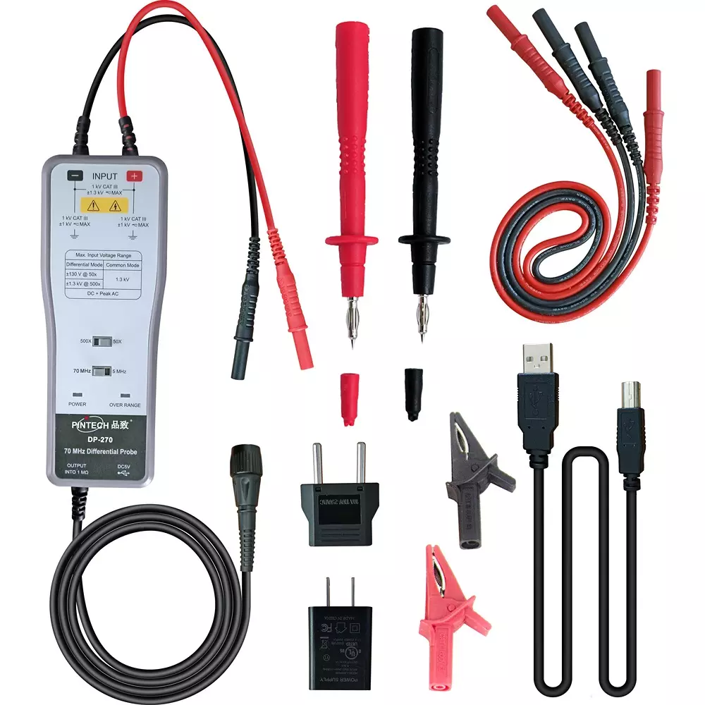 PINTECH Differential Probe 70 Frequency Band 5 ns Start-up Time 5 mΩ//2 pF Input Impedance, DP-270