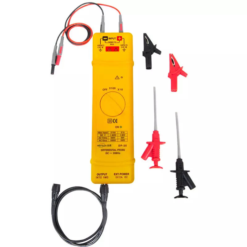 PINTECH Differential Probe 35(x100@25 MHz) Frequency Band 10 ns Start-up Time 9 mΩ//1.7 pF Input Impedance, DP-35
