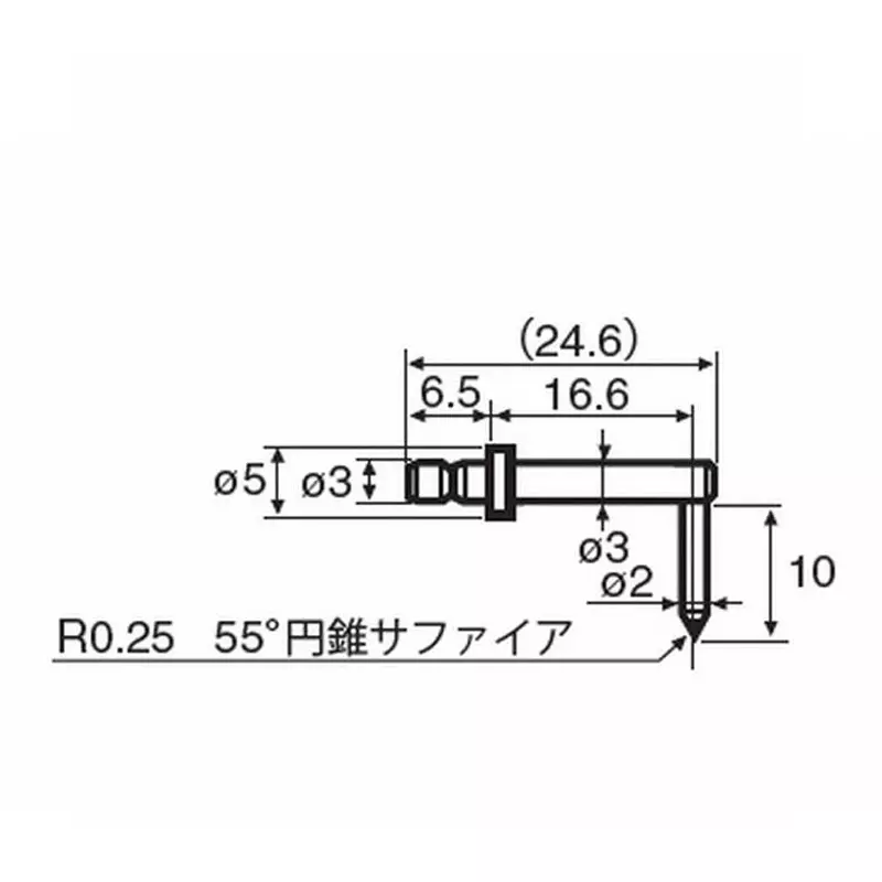 TOKYO SEIMITSU Measuring Probe 2Φ/R0.25 mm, 55° conical sapphire/L type, 0194 004