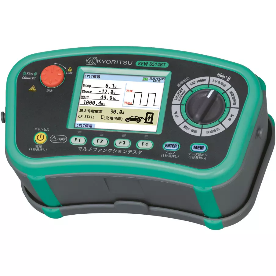 Kyoritsu Multifunction Tester Phase detection: 3 to 600 V (45 to 65 Hz), Hand-cranked motor phase detection:, KEW6514BT