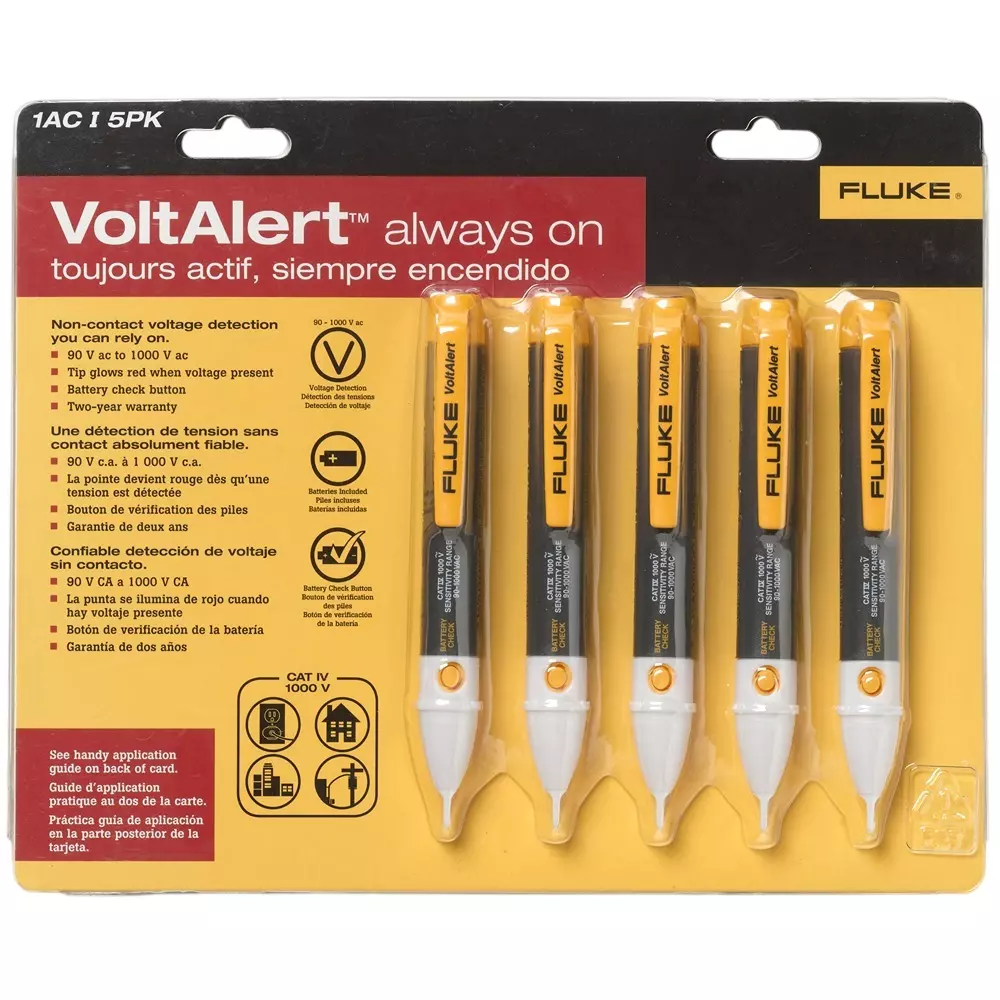 Fluke Voltage Detector 2 AAA batteries (included) Battery, FLK-1ACA1II-5/APAC